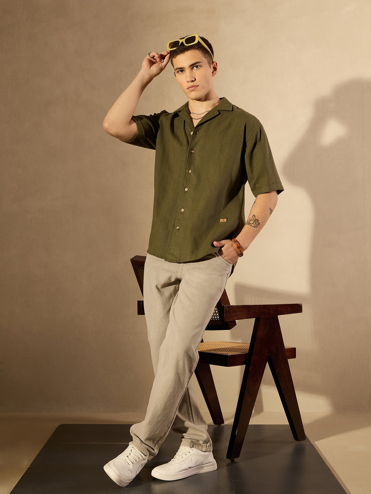 Mud Yellow Korean Baggy Jeans