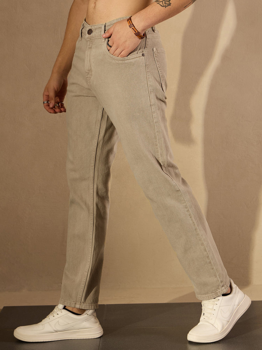 Mud Yellow Korean Baggy Jeans