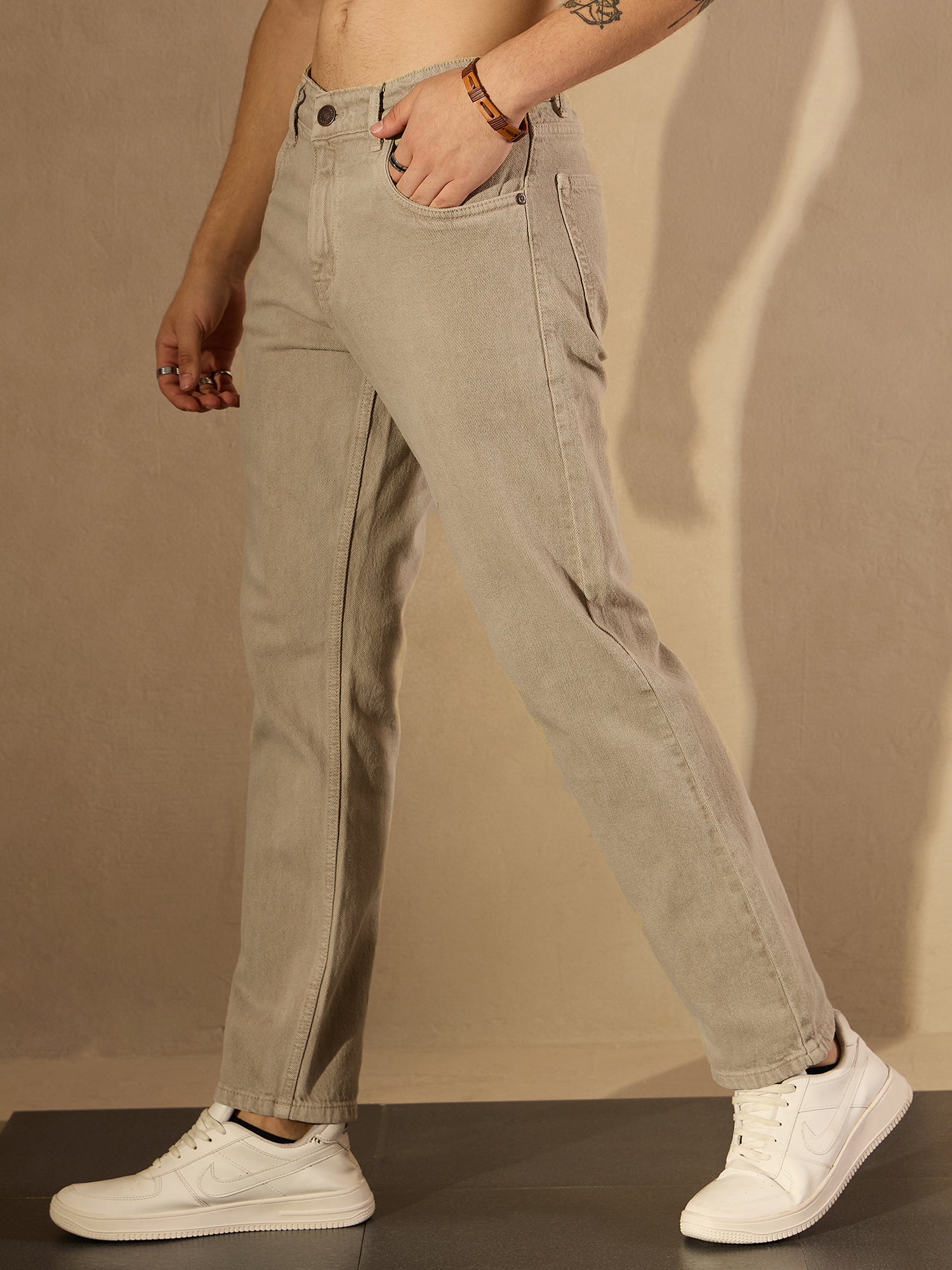 Mud Yellow Korean Baggy Jeans