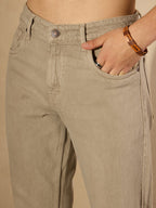Mud Yellow Korean Baggy Jeans