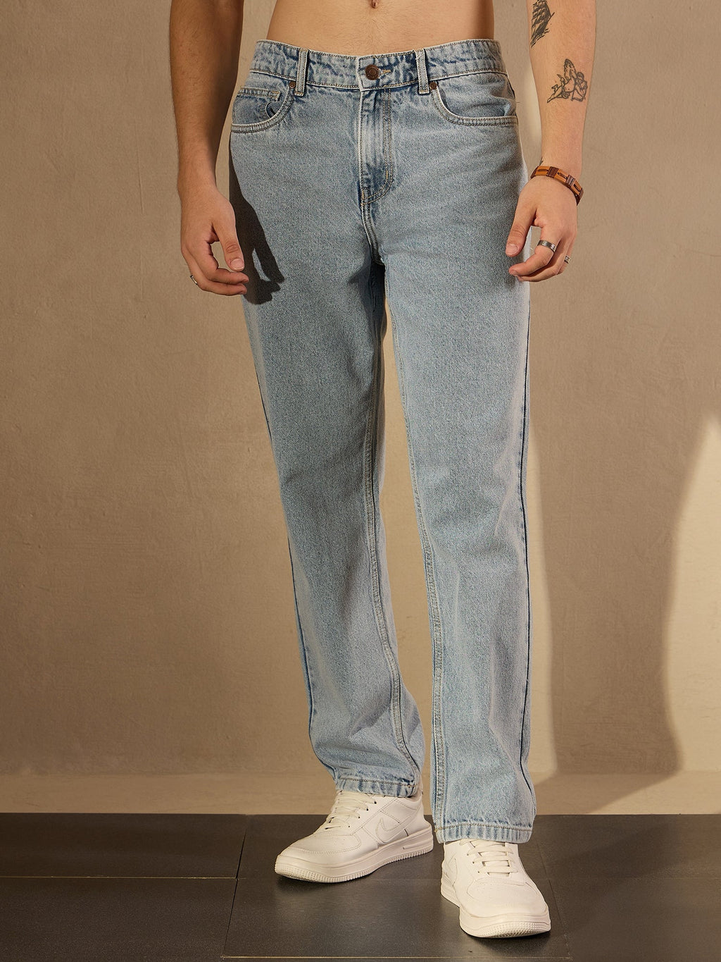 Light Blue Faded Baggy Jeans
