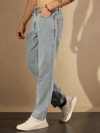 Light Blue Faded Baggy Jeans