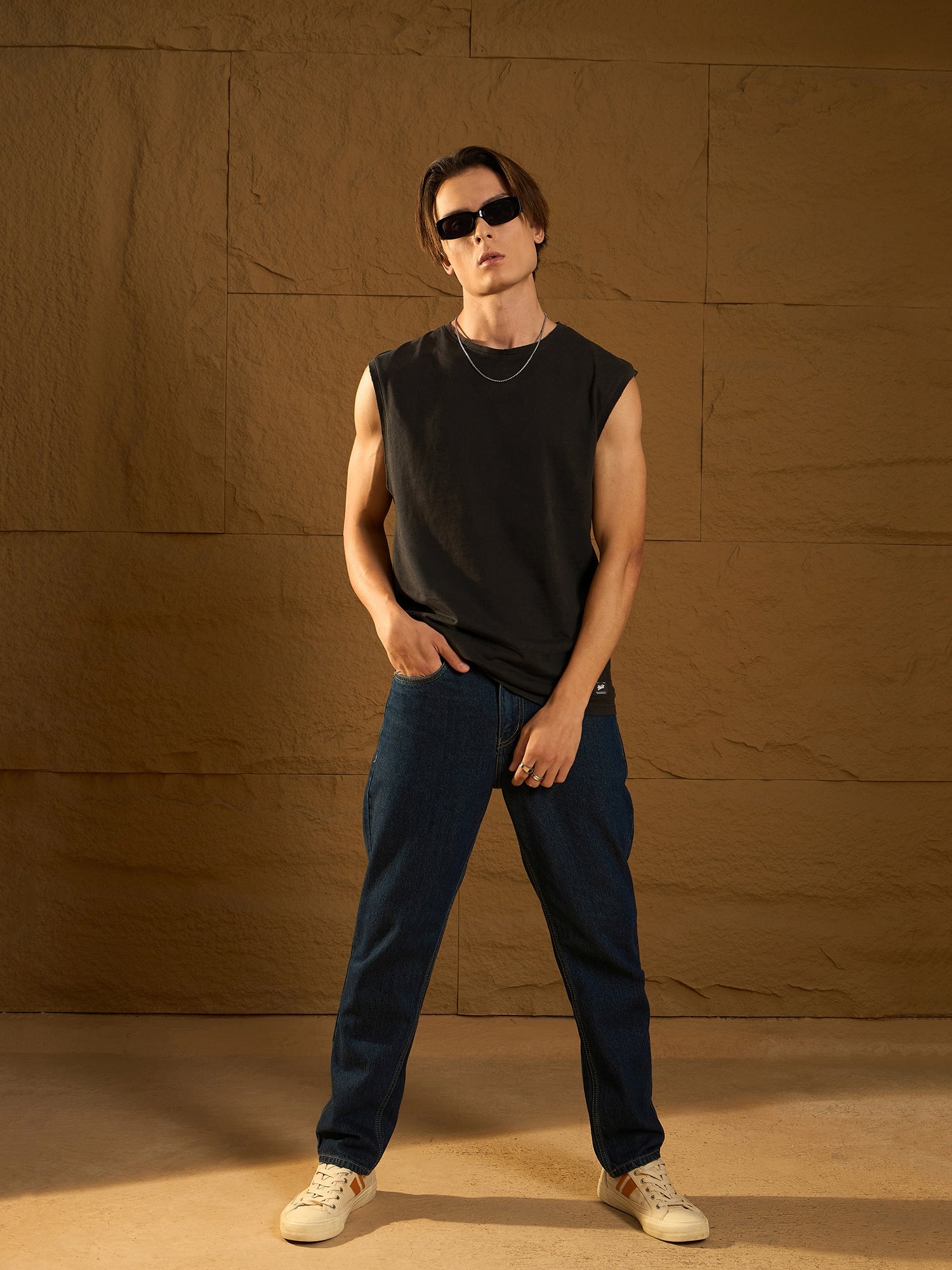 Navy Blue Baggy Jeans