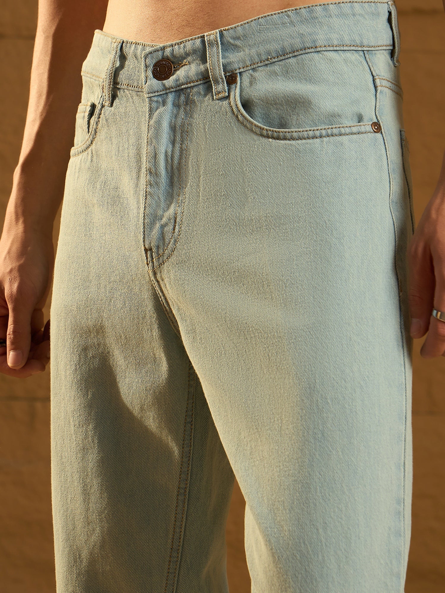 Light Green Korean Baggy Jeans