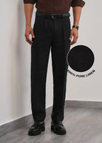100% Pure Linen Black Pant