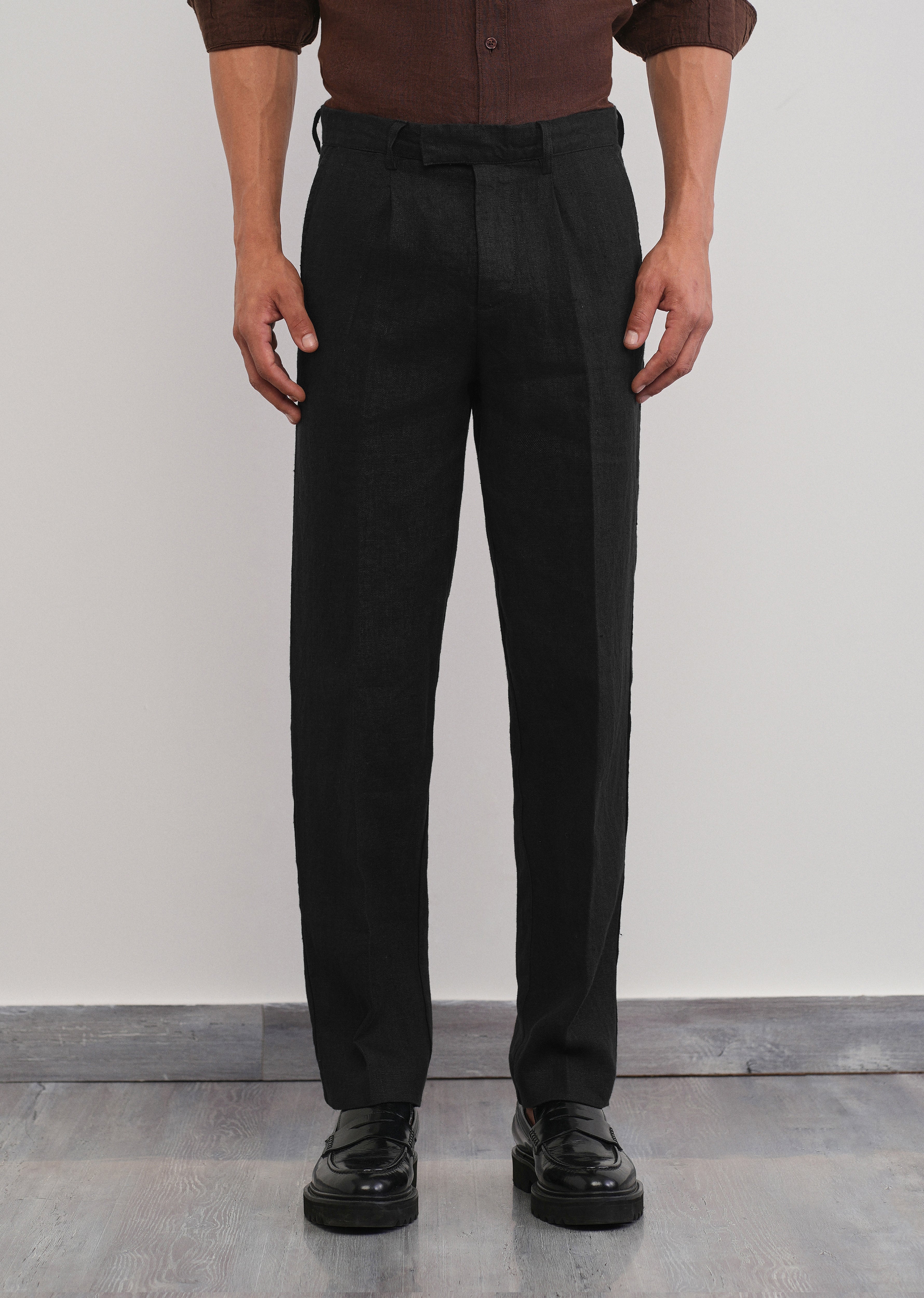 100% Pure Linen Black Pant