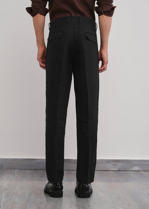 100% Pure Linen Black Pant