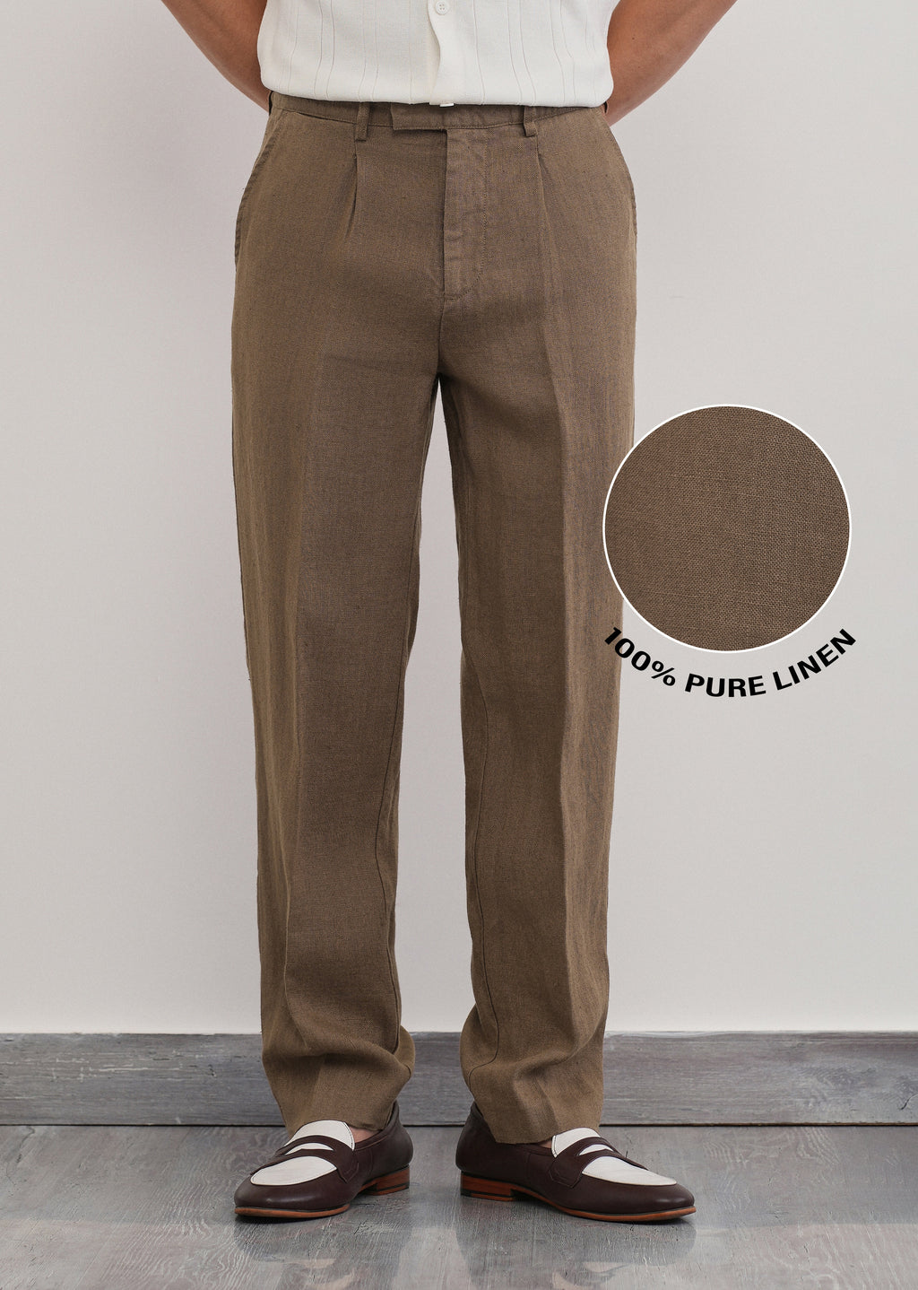 100% Pure Linen Brown Pant