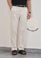 100% Pure Linen Ivory Pant
