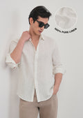 100% Linen Ivory Stripe Shirt