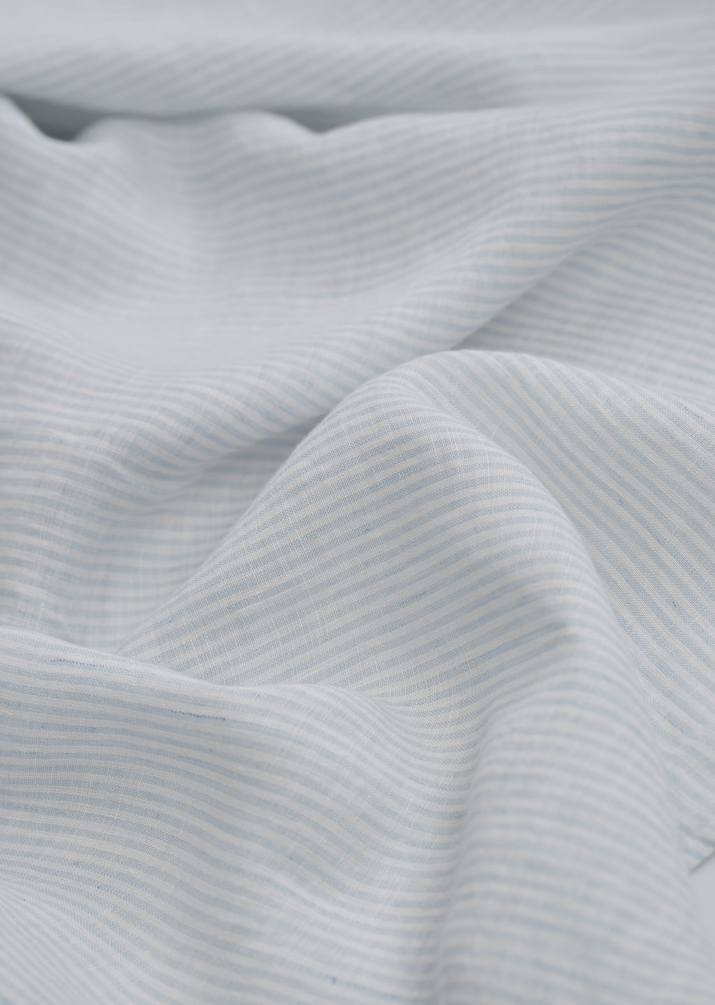 100% Linen Light Blue Self-Stripe Shirt