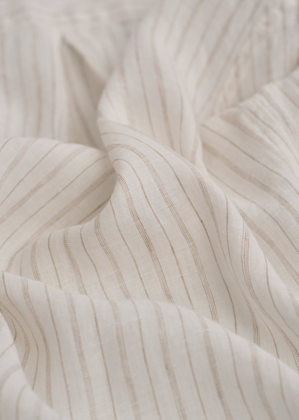 100% Linen Off-White Dual Stripe Shirt