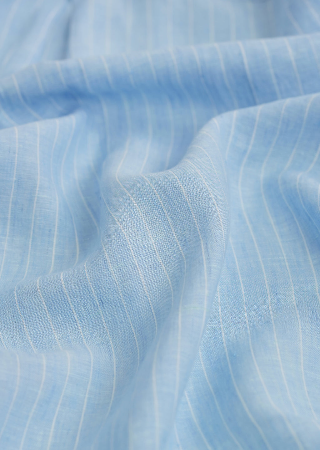 100% Linen Sky Blue Stripe Shirt