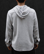 Grey Regular Fit Full Sleeves Hoodie Shirt 100% Cotton