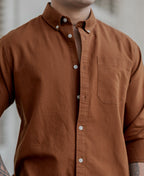 Tan Oxford Shirt 100% Cotton