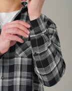 Black and White Geometric Dobby Woven Cotton Shirt