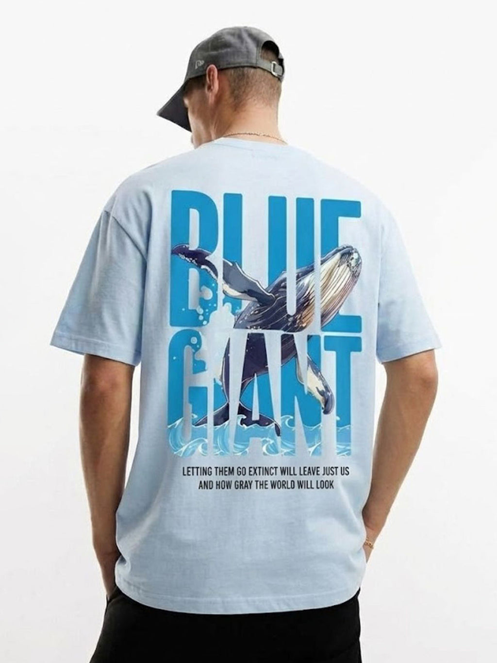 Blue Giant Men Oversized Printed T-Shirt