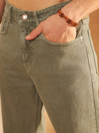 Olive Mom Fit Jeans
