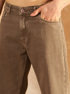 Light Brown Straight Jeans