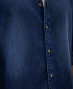 Mandarin Collar Denim Shirt
