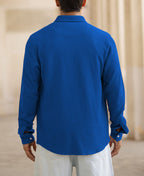 Royal Blue Structured Knit Shirt
