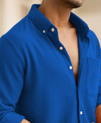 Royal Blue Structured Knit Shirt