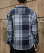 Grey And Navy Structured Checks Shirt