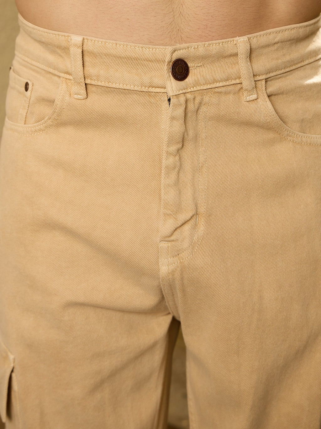 Mud Yellow Baggy Cargo Jeans