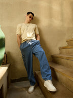 Blue Korean Baggy Cargo Jeans