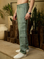 Mint Green Korean Cargo Jeans