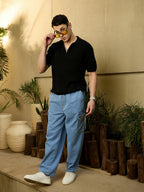 Light Blue Baggy Cargo Jeans