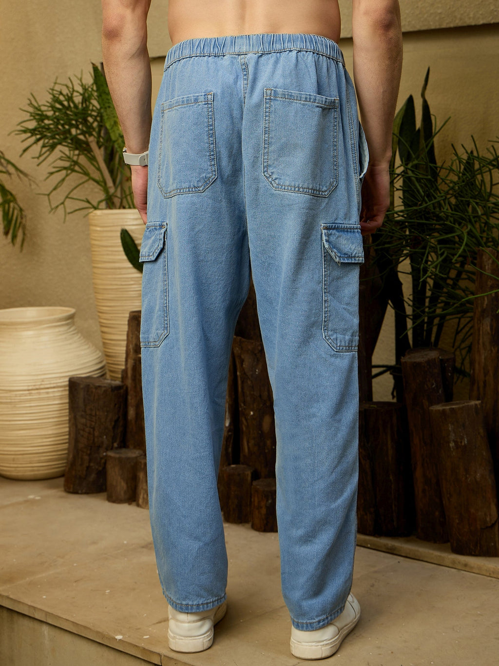 Light Blue Baggy Cargo Jeans