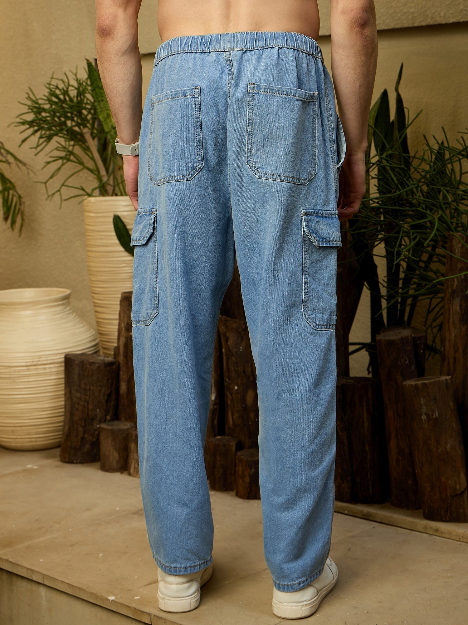 Light Blue Baggy Cargo Jeans