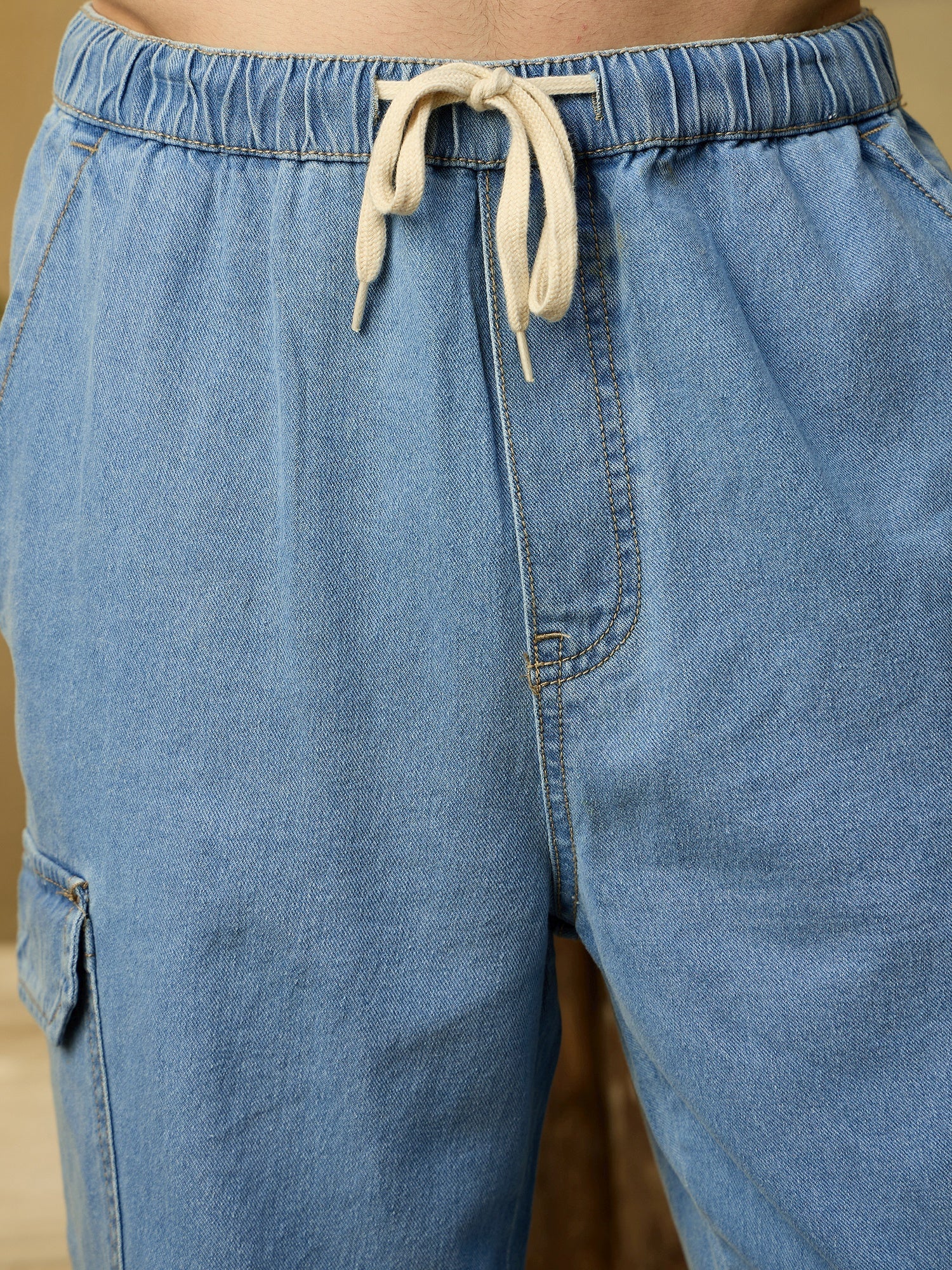 Light Blue Baggy Cargo Jeans