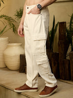 Off White Korean Cargo Jeans