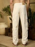 Off White Korean Cargo Jeans