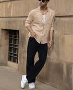 Beige Structure Shirt
