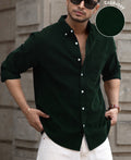 Dark Green Corduroy Buttondown Shirt 100% Cotton