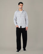Pink And Blue Plaid Linen Cotton Dobby Check Shirt