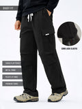 Twin Fold Pocket Black Baggy Fit Cargo