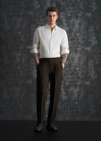 100% Linen Off-White Classic Stripe Shirt