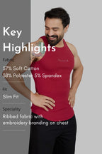 Ribbed Tank Red