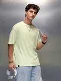 Solid Textured Regular Fit T-Shirt   |  Light Green
