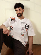 Heavy GSM Placement Print T-Shirt  | Off White