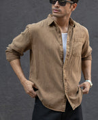 Brown Overdyed Lightweight Shirt