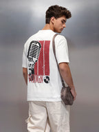 Casual Back Printed Oversized T-Shirt  | White