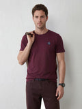 Slub Cotton Slim Fit Tee | Maroon