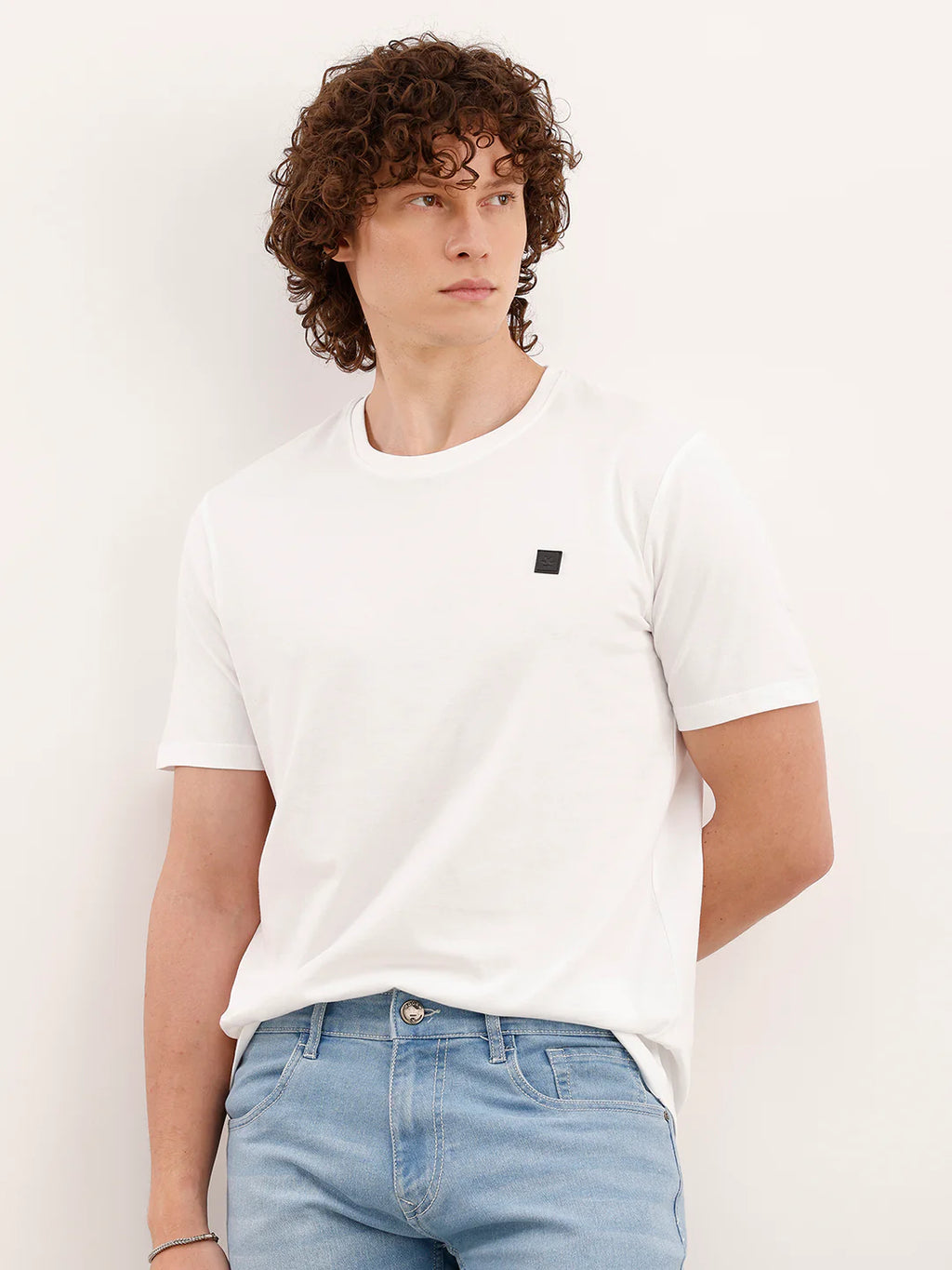 Solid Slim Fit T-Shirt  | White