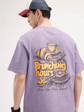 Oversized Back Printed T-Shirt | Purple