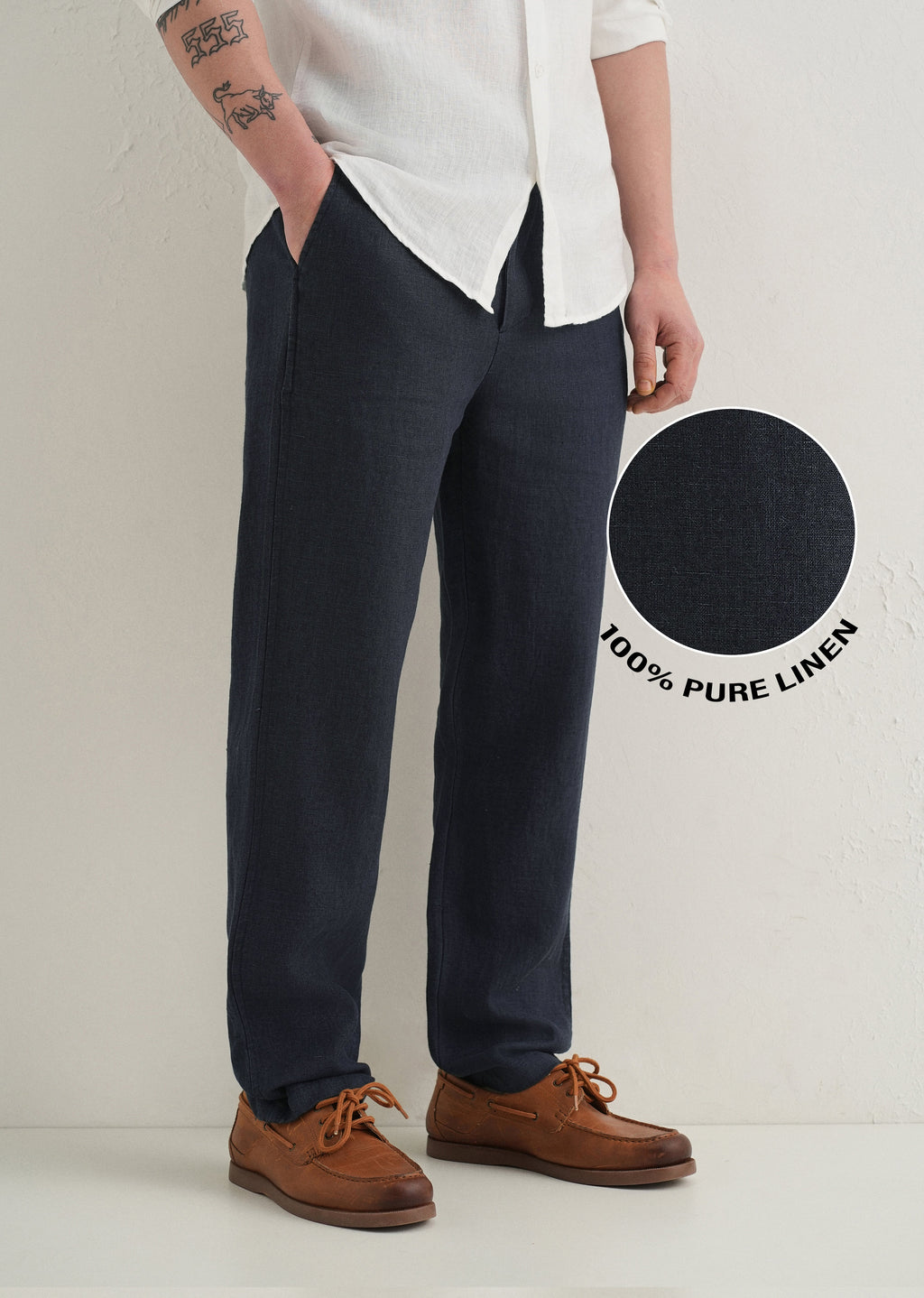 Admiral Blue Linen Pant